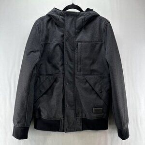 Levi's Jacket Mens Size S Soft Shell Sherpa Lined Hooded Bomber Dark Gray